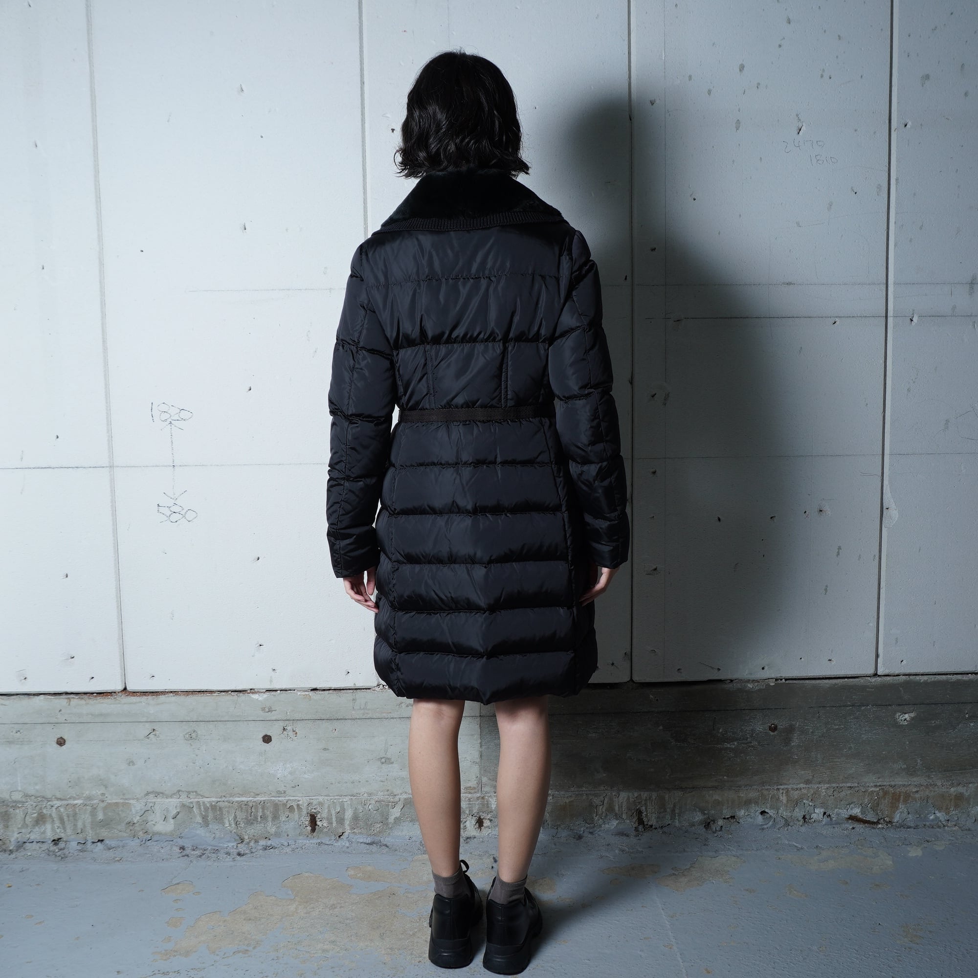 MONCLER】 モンクレール ラビットファーカラーロングダウンコート