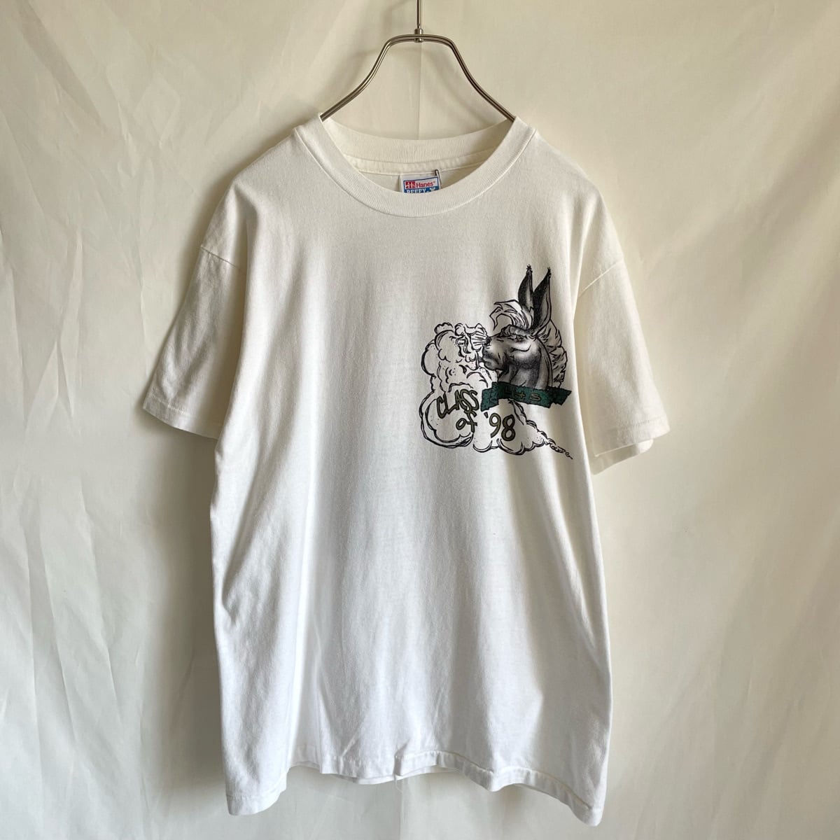 90s 猫 アートTシャツ アニマル  白 ホワイト 動物 USA製