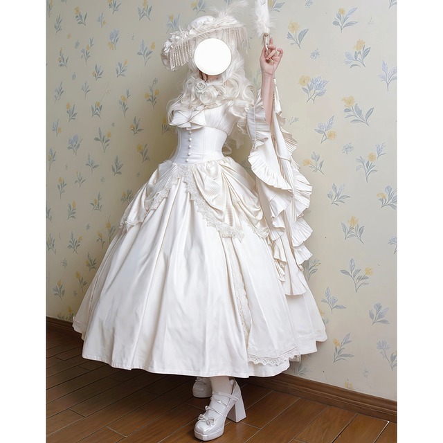 ゴスロリ 宮廷の貴婦人 姫袖ブラウス 大人ゴシック エレガント ヴィクトリア朝風 ネックチーフ付き