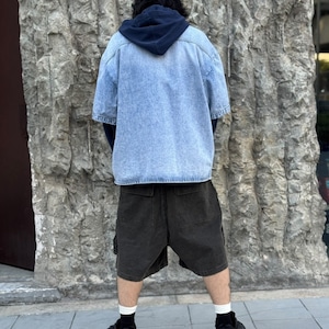 【WE11DONE】MENS FADED LAYERED HOODIE JACKET