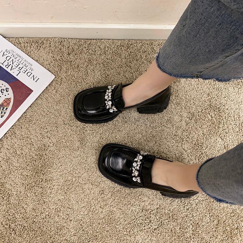 オータムレッドスリーブラインストーンスタイルハイヒールレザー 靴 シューズ 秋物 部族の婦人靴541373581