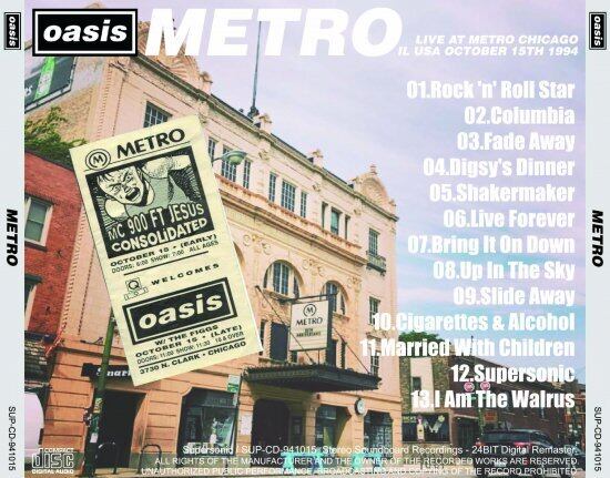 OASIS / METRO (1CD+1DVDR) | BEATNIK GROOVE