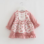 メルヘンピーチの長袖リボンワンピース