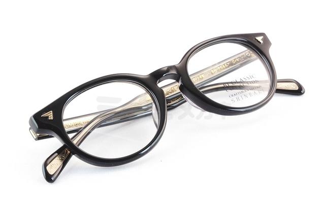 【吉野北人さん着用】BJ CLASSIC メガネ SHINBARI SH-P566 C-1 ボストン セルロイド クラシカル ヴィンテージ 芯張り BJクラシック 鯖江 日本製 正規品-4枚目