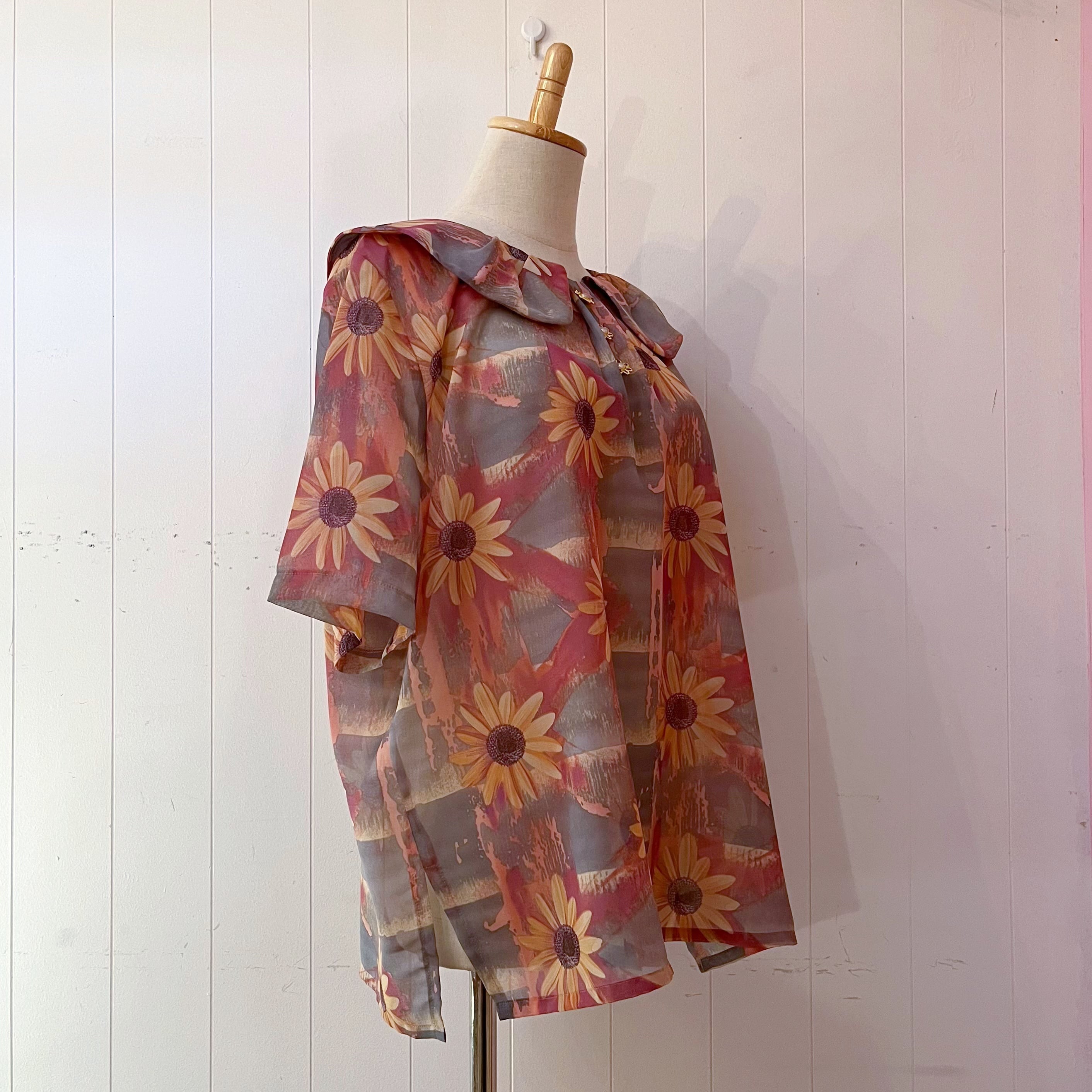 sunflower sheer blouse