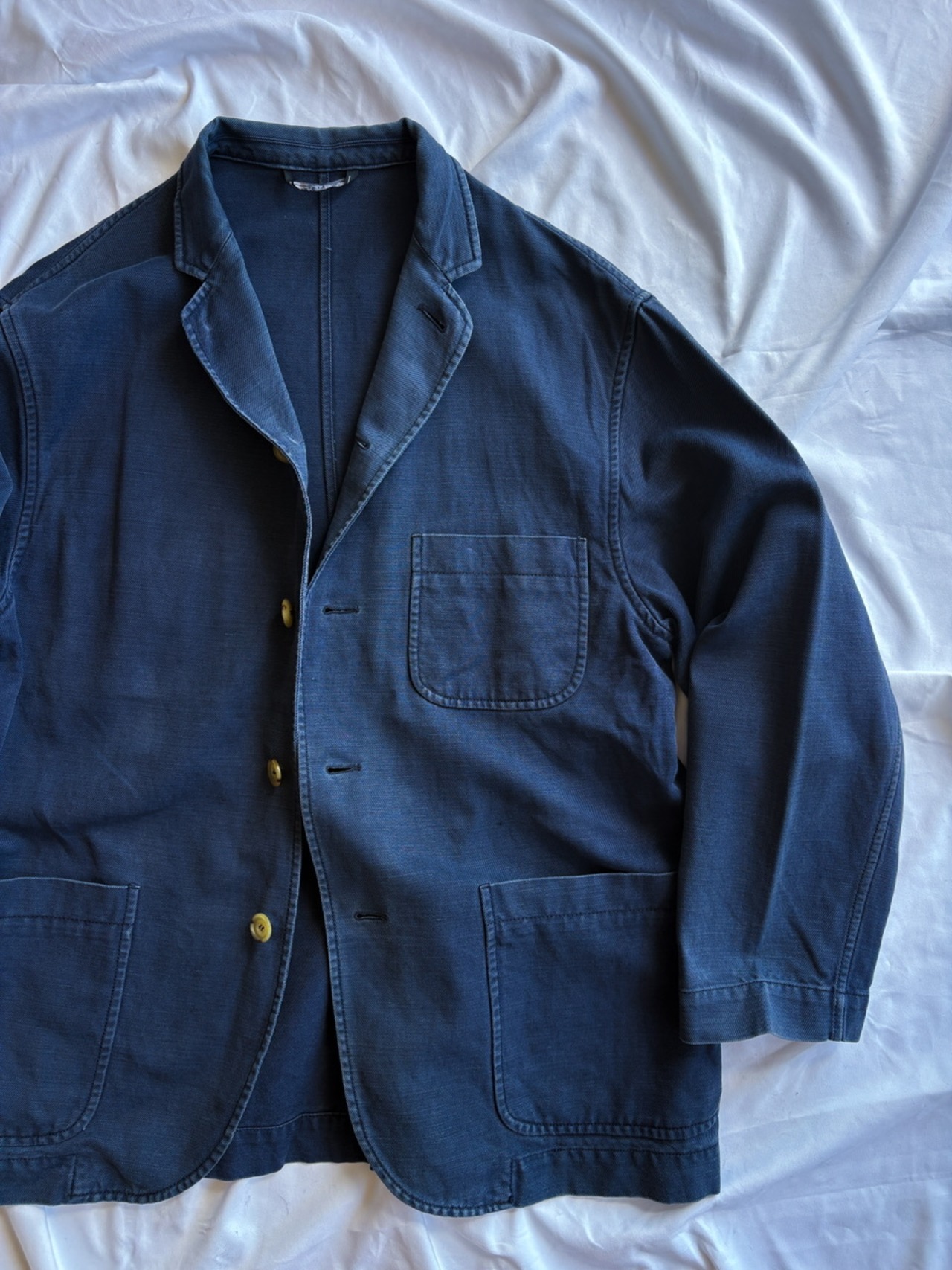 NICOLE FARHI Blue Drill Cotton Chore Jacket