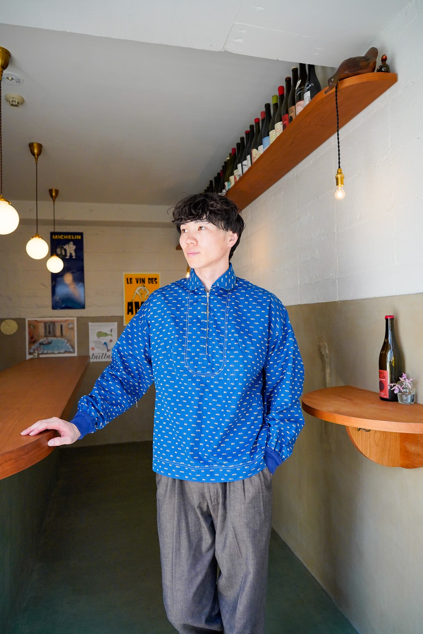 【1970-80s】"Bogner, Made in Germany". Cotton & Nylon Pullover Alpine Smock / 6-118