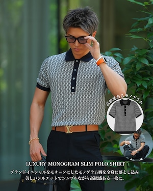 LUXURY MONOGRAM POLO SHIRT オールドマネー【BLA-26003】