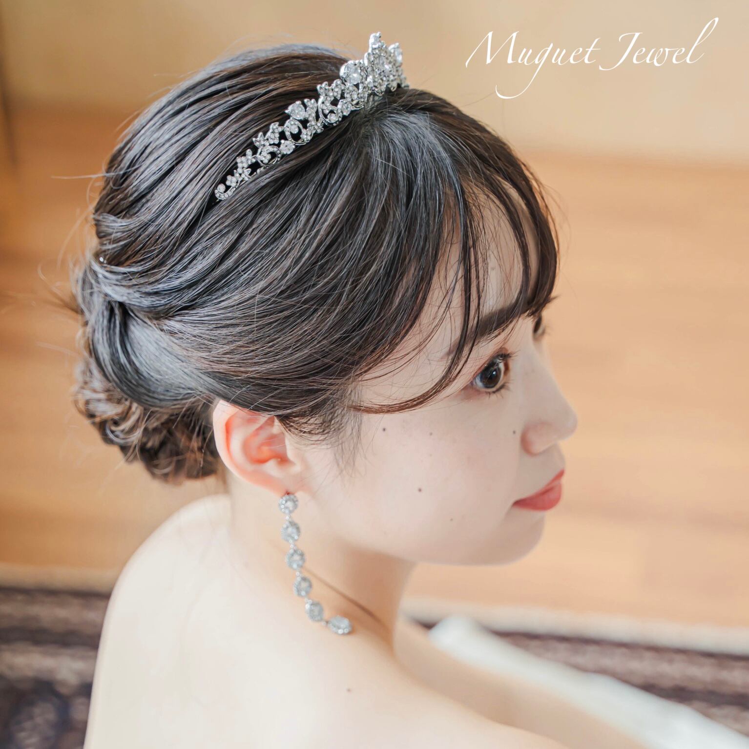 【レンタル３泊４日】アイボリーアンドコー クレメンタイン ティアラ(Ivory&Co./Clementine tiara) | Muguet  Jewel オシャレな大人花嫁のウェディングアクセサリー/ イヤリング加工 金属アレルギー対応 powered by BASE