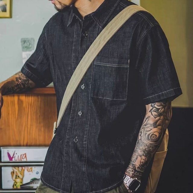 American retro lyocell denim shirt(VE233)