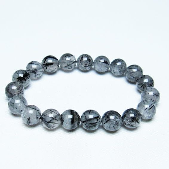 ブラックルチルクォーツ ブレスレット 11mm ブラックトルマリン イン