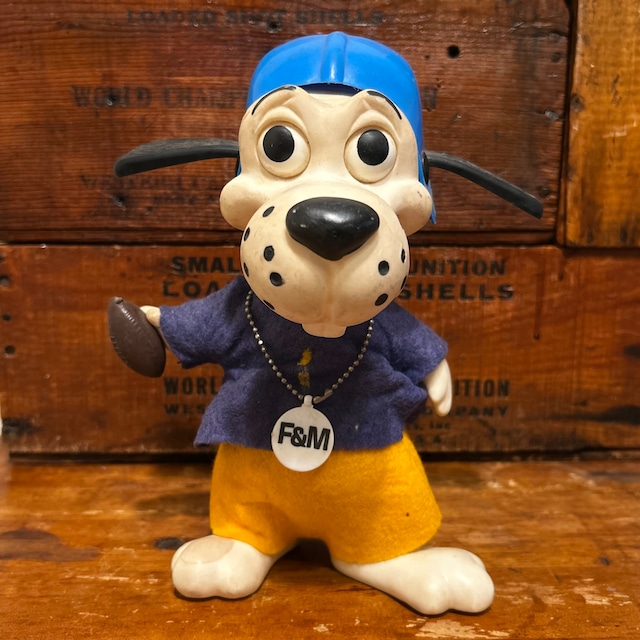 ロイデスドッグ・ノベルティバンク フットボール ドッグ ソフビ　貯金箱 コインバンク　D-340