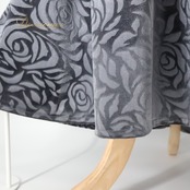 フラダンス 衣装 ワンピース ドレス ブラック系 アロハスタンダード 日本製 ALOHA STANDARDS ベロア チュール バラ フラワープリント グレイ系 黒 灰色 ハワイアン アロハ フラ ダンス レッスン 練習 華やか 大人っぽい モノトーン シフォン おしゃれ フェミニン かわいい レディース