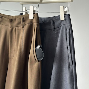 ハイウエストセンタープレスワイドレッグパンツ A00396