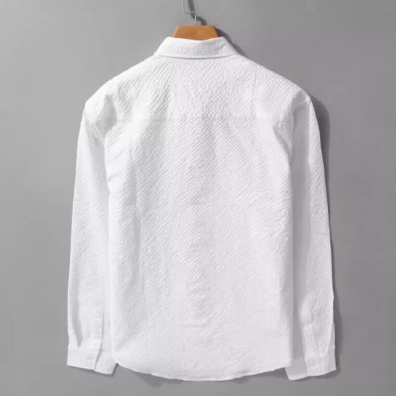 【M-3XL】Light Textured Long Sleeve Shirt / ライト テクスチャー 長袖 シャツ