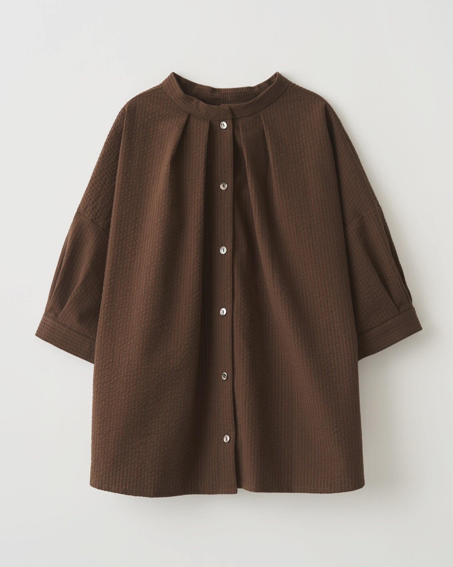 サッカーストライプ 2wayタック5分袖ブラウス | somewearclothing