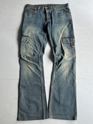 "SHELLAC" Cargo Flared Denim