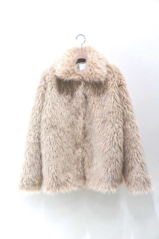 little suzie / ECO FUR SNAP FRONT JACKET / Beige