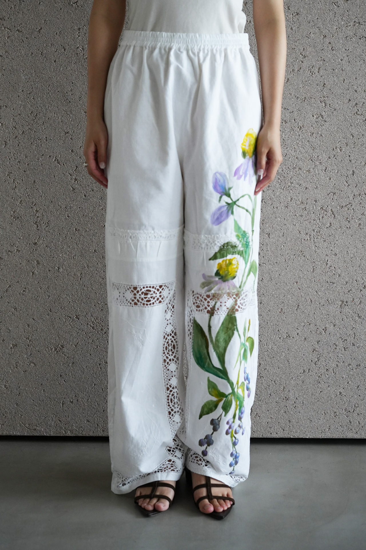 vintage lace pants purple echinacea