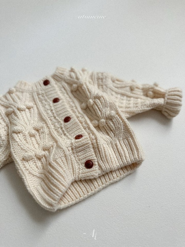 atomeme25wn_Pompom Cardigan