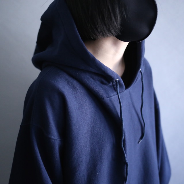 "navy" super over silhouette sweat parka