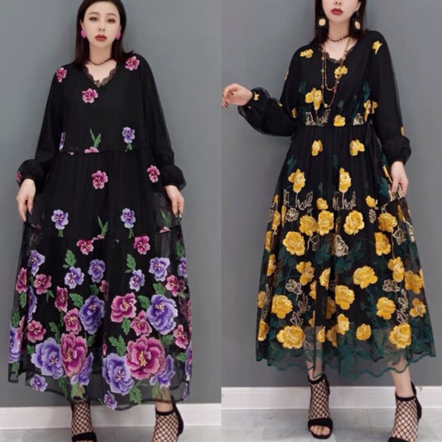 2カラー 花柄 黄色 紫 ワンピース ゆったり Loveysmileshop 2カラー 花柄 黄色 紫 ワンピース ゆったり Loveysmileshop