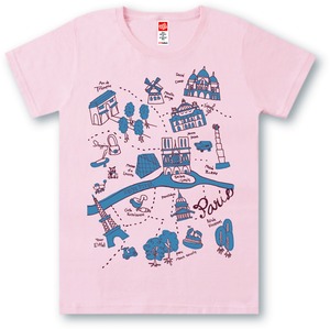 #452 Tシャツ PARIS MAP/PNK