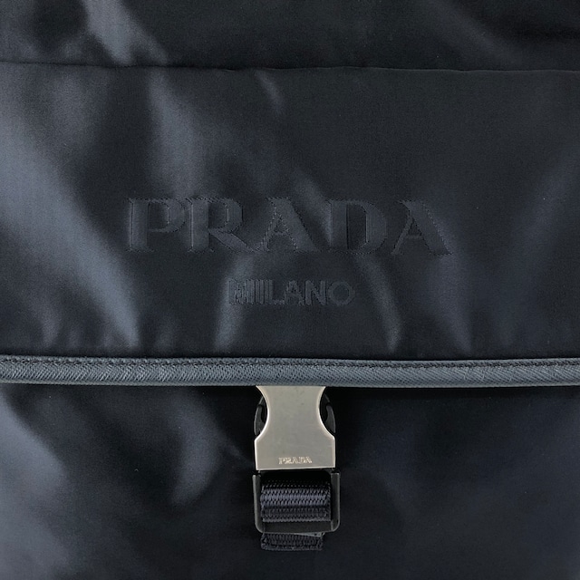 PRADA プラダ ショルダーバッグ ネイビー ロゴ フロントバックル ナイロン vintage ヴィンテージ オールド eiigp4