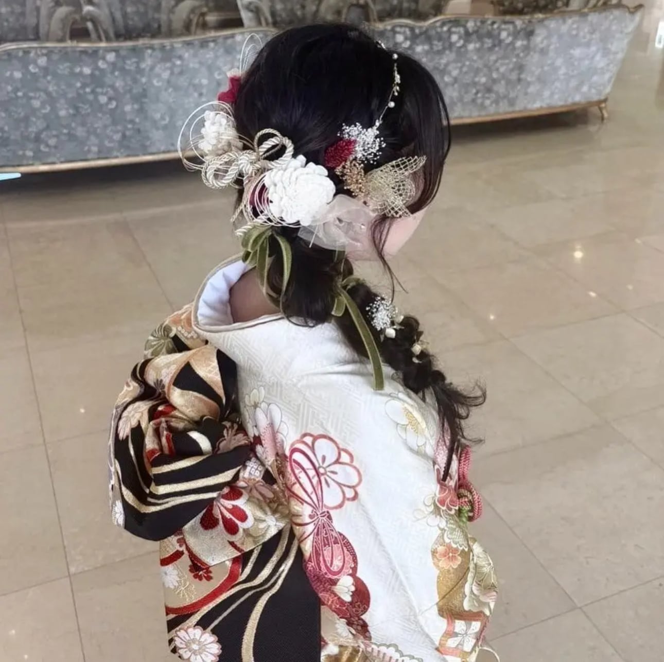 “Pearl Bloom Headband with Japanese Hair Flowers – For Kimono Style”