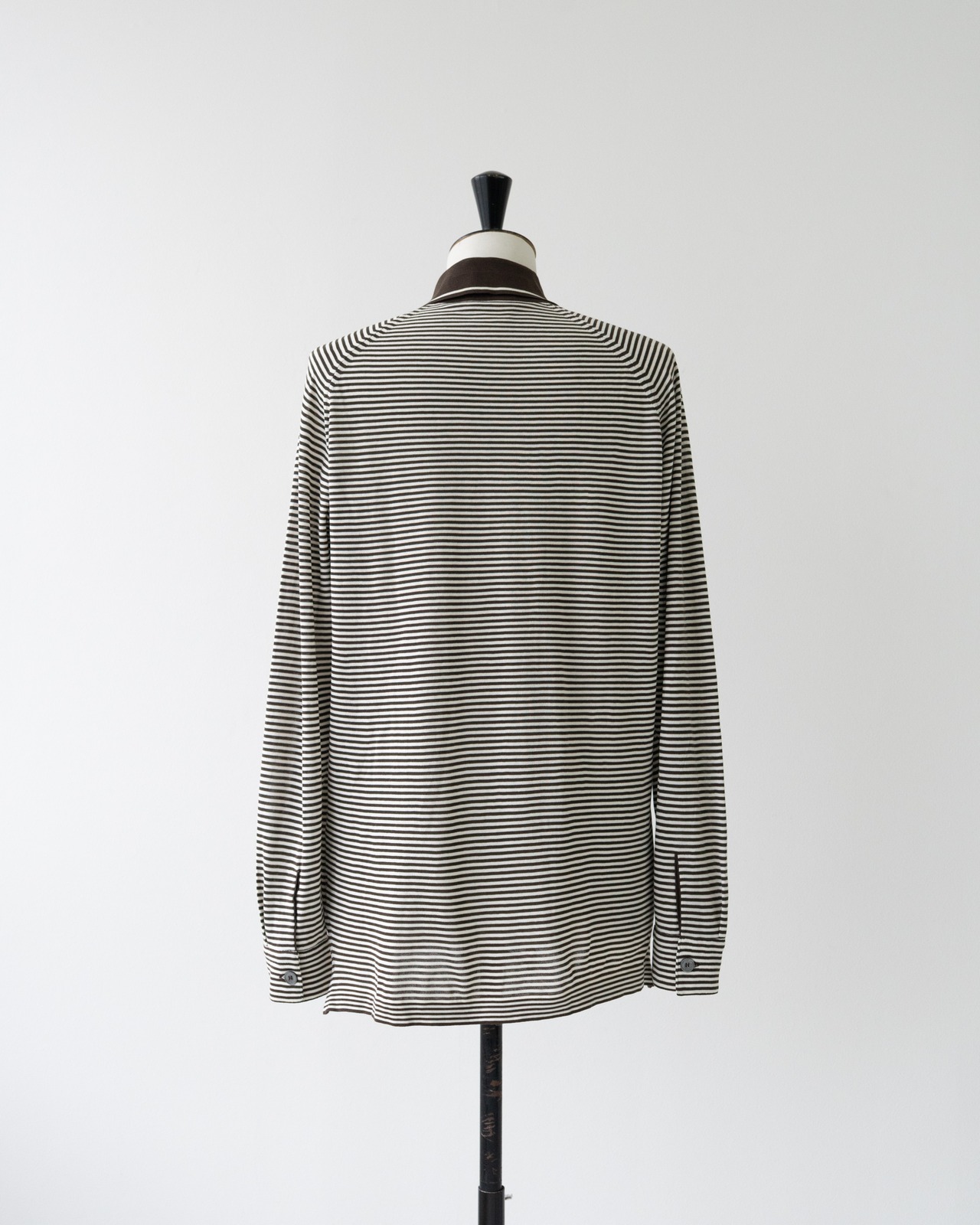 〈Hermès〉Collared Striped  Knit Top