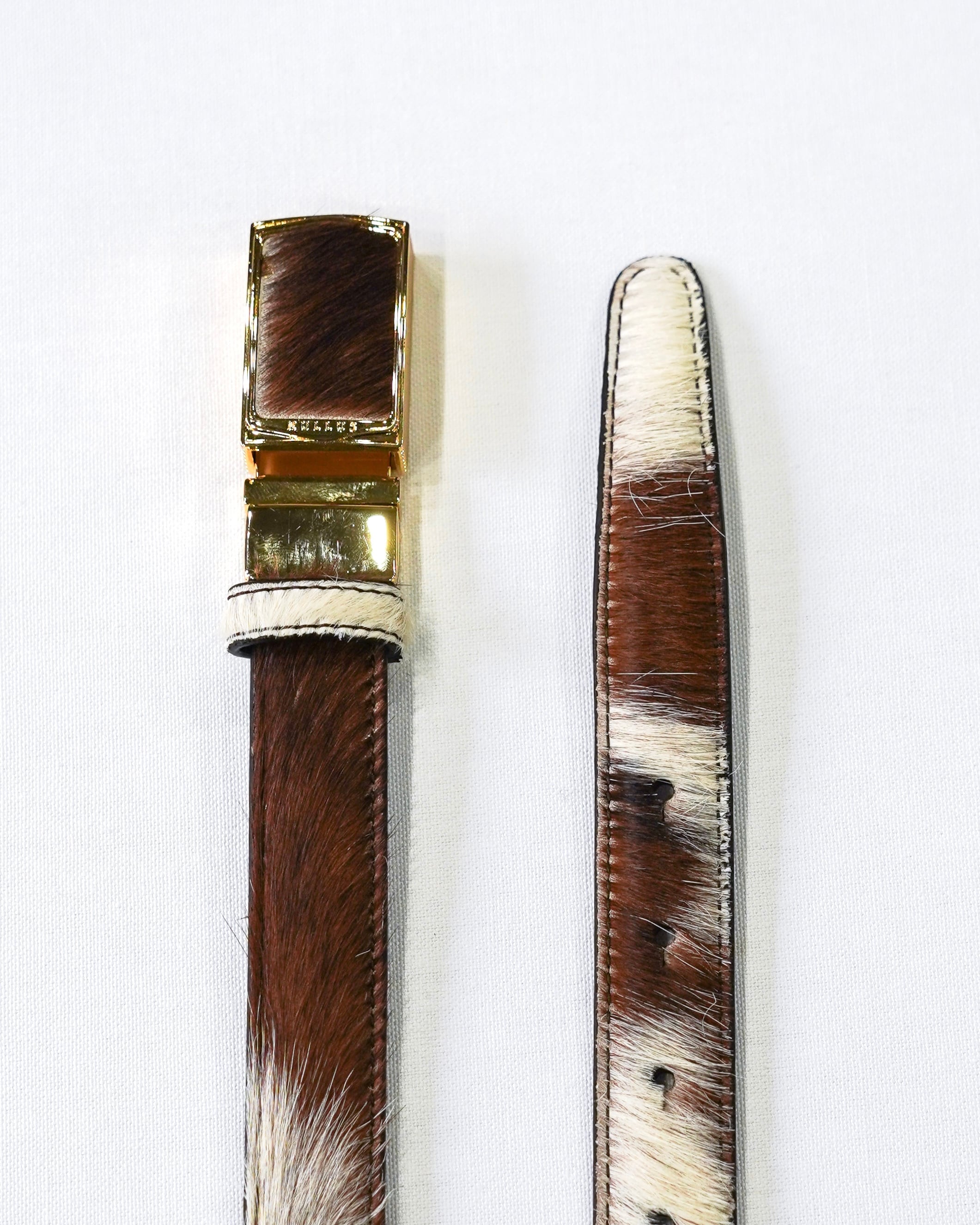 NULLUS SS26 Reversible Pony Hair Calfskin Belt | hypeofficial