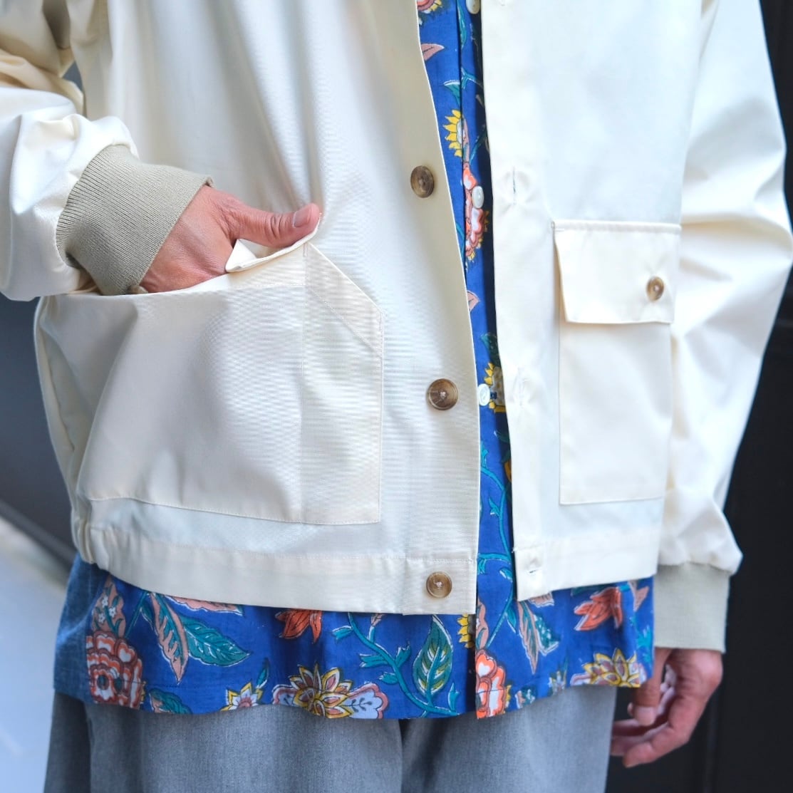 KENNETH FIELD(ケネスフィールド) /DRIVING JACKET 65/35 -OFF WHITE