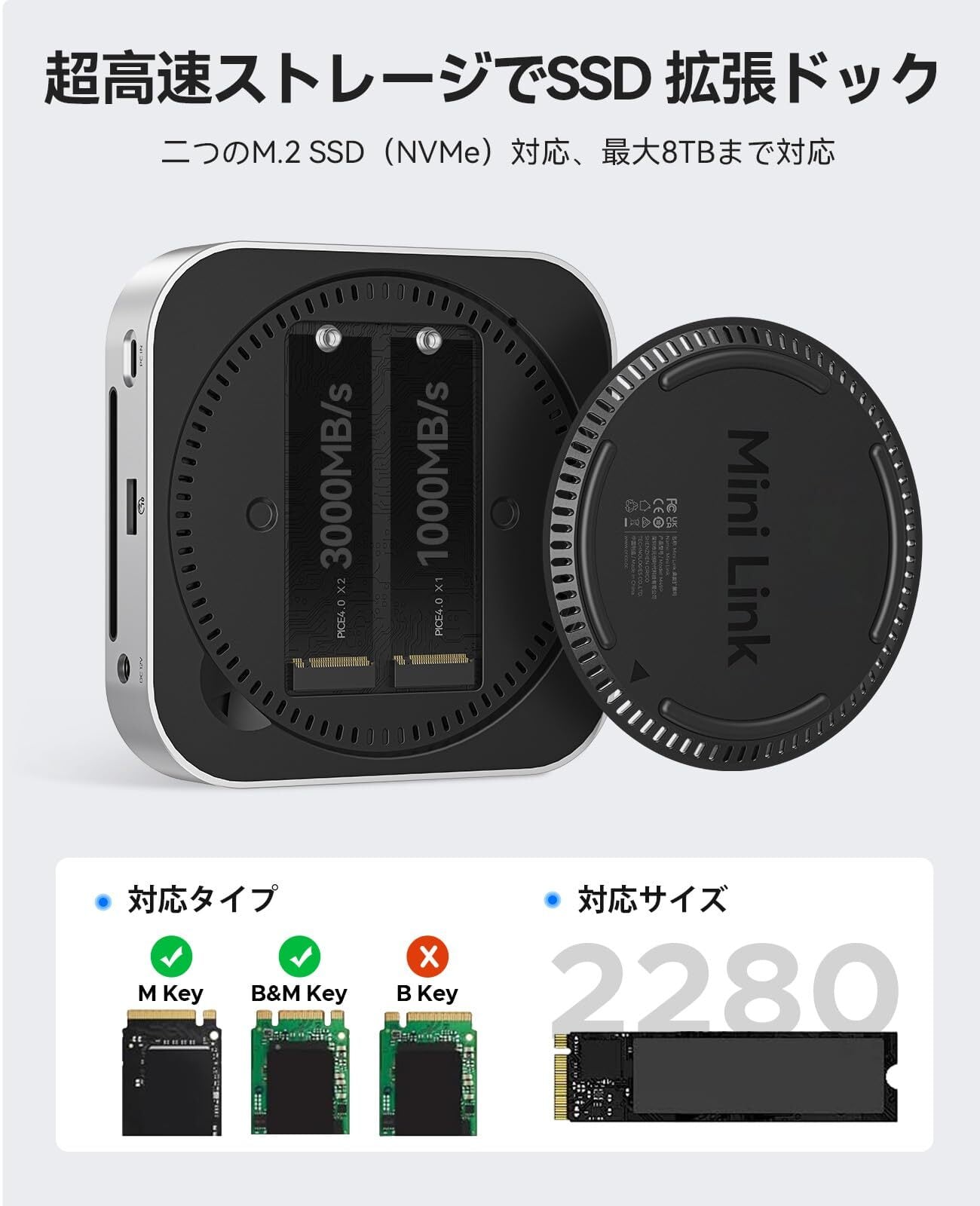 特価商品】ORICO MiniLink Mac mini M4対応ドッキング