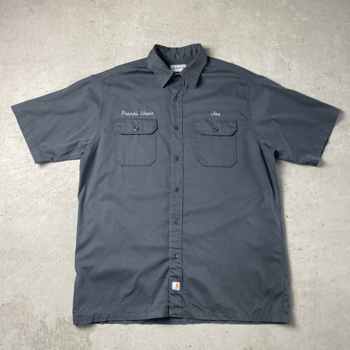 Carhartt カーハート 半袖ワークシャツ メンズXL 古着 グレー【半袖
