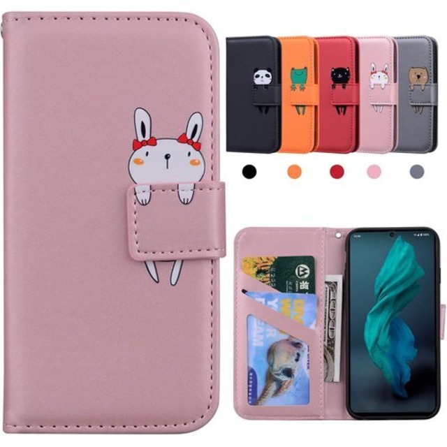 Kedic Aquos R7 ケース AQUOS P7 ケース 手帳型 SH-52C カバー アクオス R7 ケース Aquos SH-52C ケース あくおす P7 ケース Sharp R7 ケース Aquos R7 スマホケース 財布型 携帯カバーカードポケットスタンド機能、汗や指紋防止、擦り傷防止 かわいい 動物柄 6.6インチ Aquos R7 Aquos P7 適用 ケース -ピンク 1456