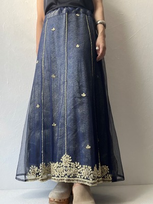 【ladies】import tulle bijou skirt