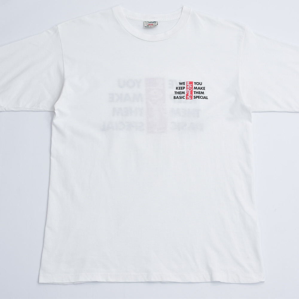 90s Levi's リーバイス アドバタイジング バックプリント 企業ロゴ T