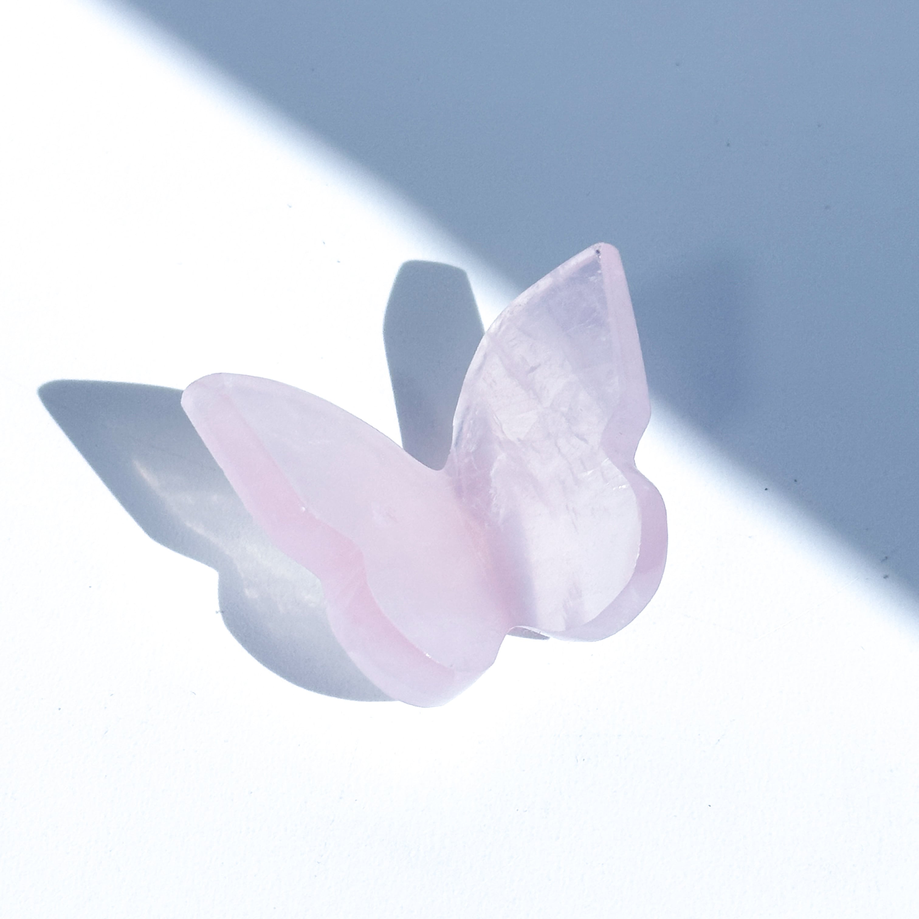 ローズクォーツ 3D蝶 04◇ Rose Quartz Butterfly ◇天然石・鉱物・パワーストーン・インテリア