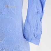 バレエ 衣装 ノーソーイングニット ブルー系 チャコットロイヤルダンス Chacott ROYAL DANCE 水色 青 日本製 編み上げ リボン 社交ダンス 練習 レッスン 伸縮 ストレッチ 明るい かわいい 華やか ノーソーイング