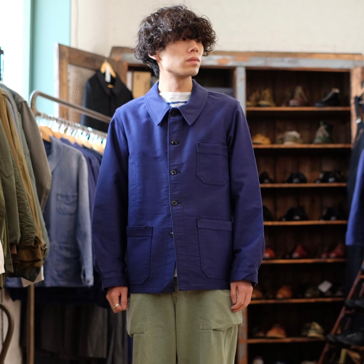 50's KONECO BLUE MOLESKIN JACKET DEAD STOCK