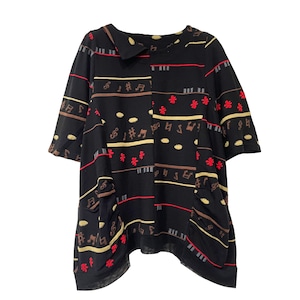 【最新作】音符ジャガードコクーンプルオーバー※ECのみ特典付き【262-3228】Musical Note Jacquard Cocoon Pullover