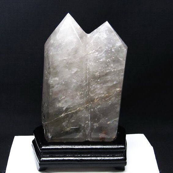 3.7Kg 水晶 六角柱 ダブルポイント 台座付属  162-235