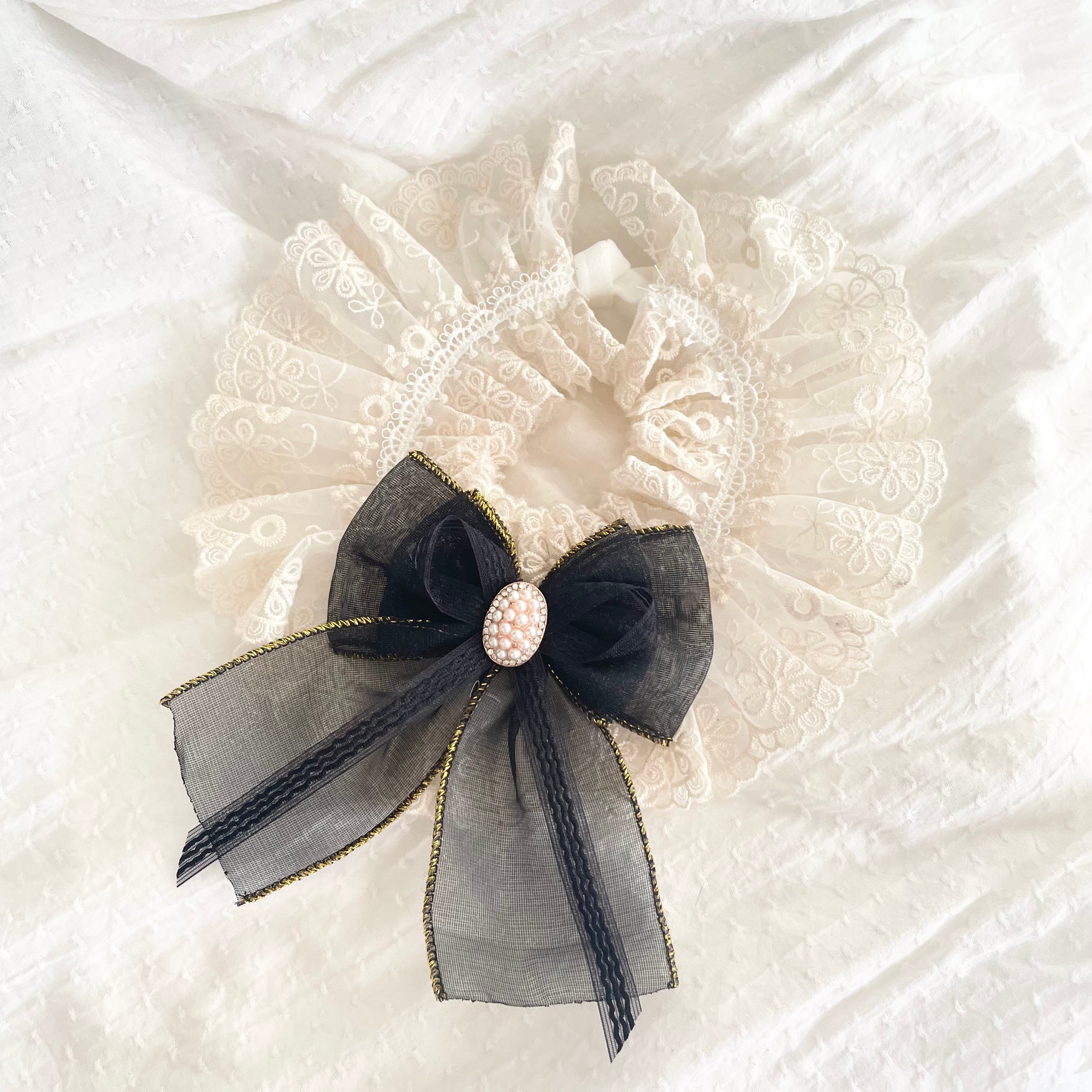 スウィートブラックリボンエプロン 猫 付け襟