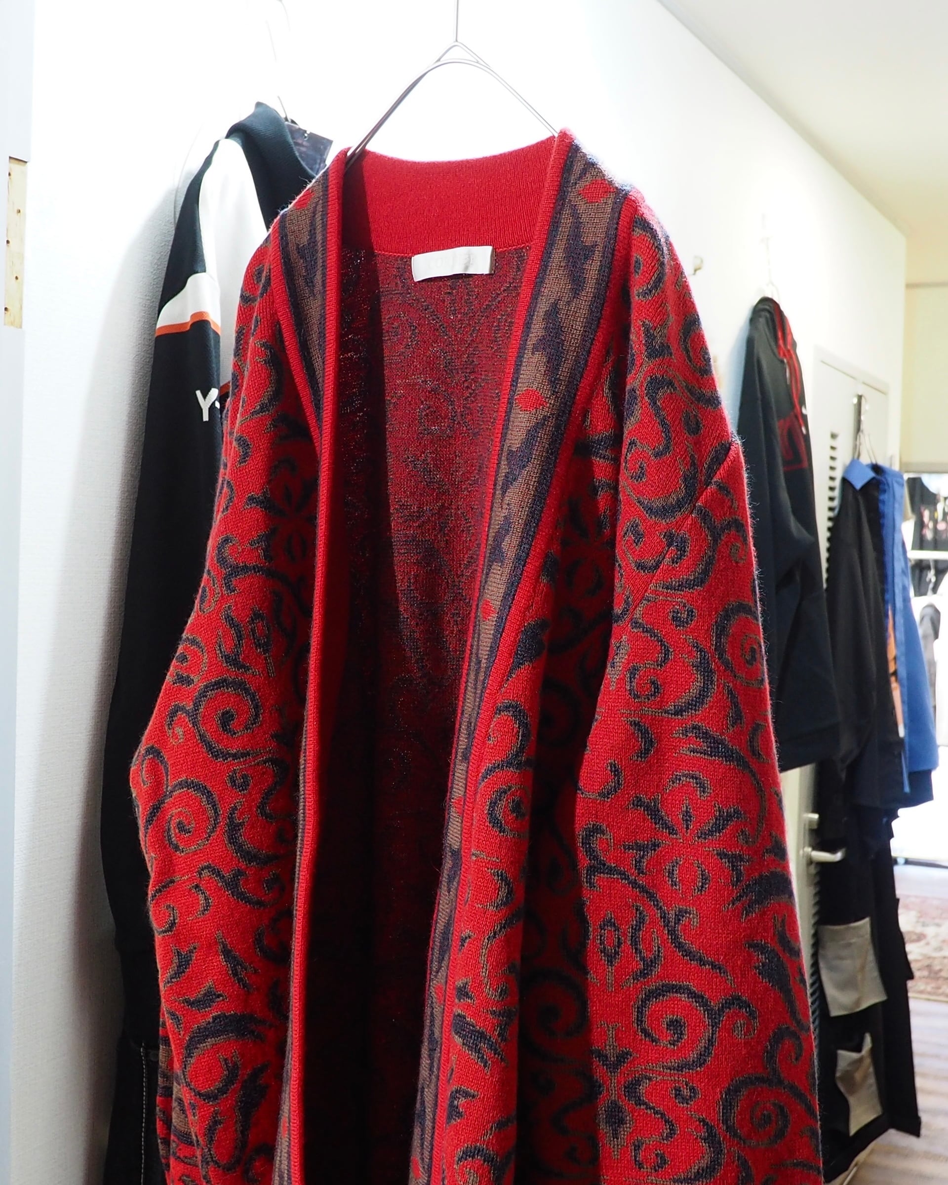 1990s Beautiful Oriental pattern vintage knit cardigan