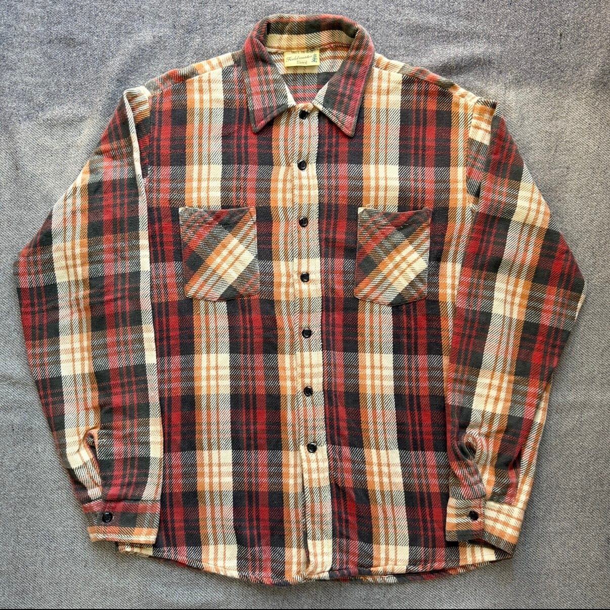 70s～80s JAMAICA製 SEARS flannel shirt シアーズ ネルシャツ