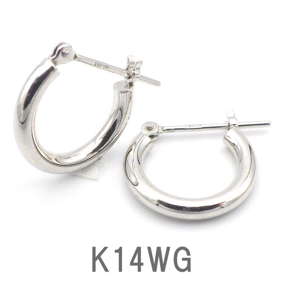 美品『USED』 K14WG フープデザインピアス ピアス 2.1g