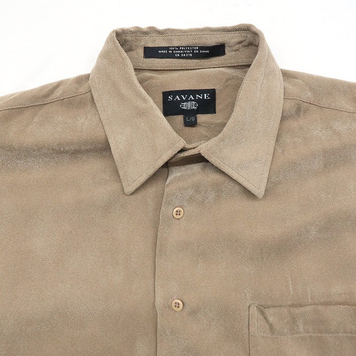 古着 フェイクスウェードシャツ 長袖 ベージュ サイズ表記：L gd76779