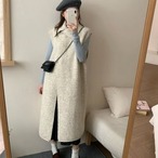 Long sleeveless high neck knit vest (ME204)