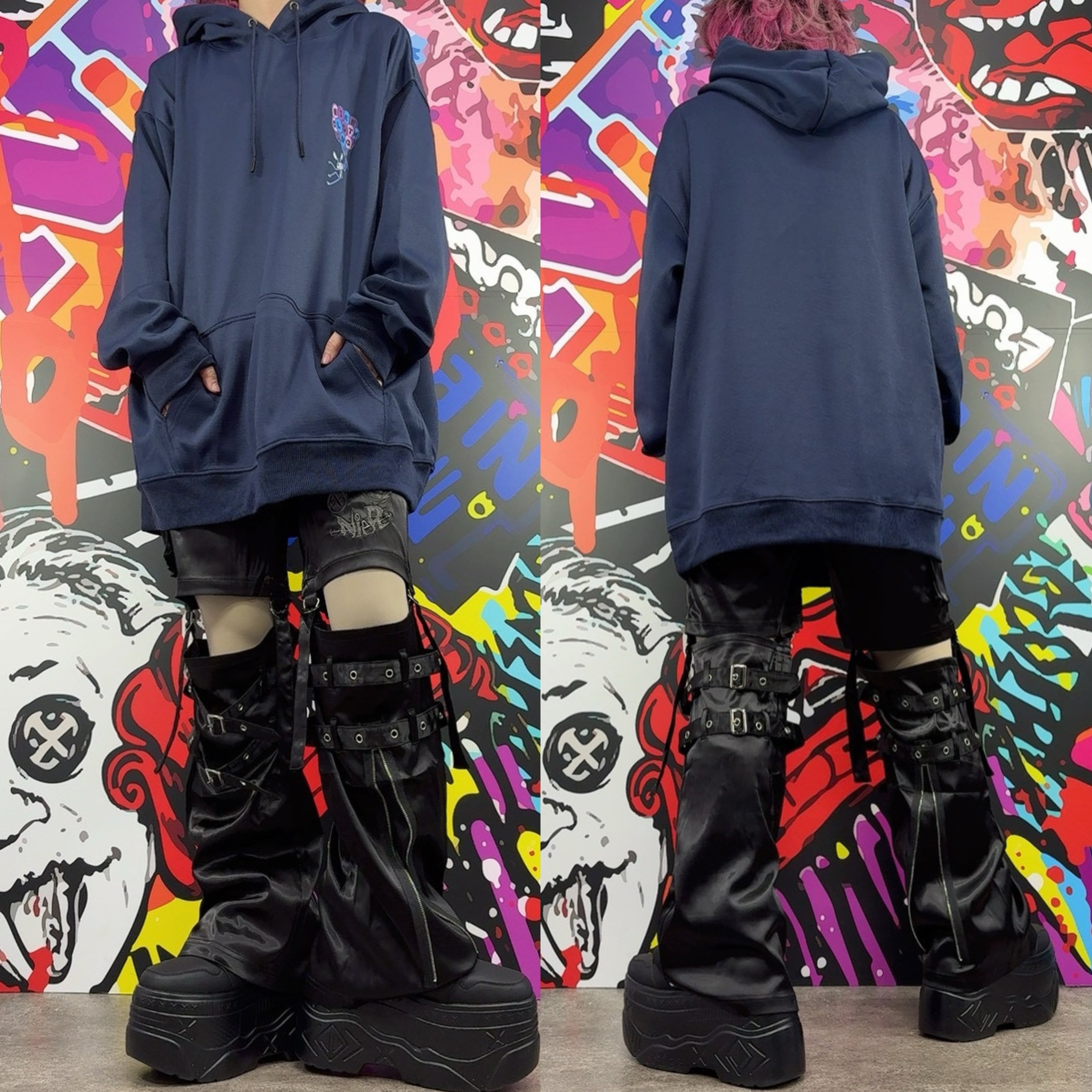 高品質サテン生地 STRAP BUCKLE 3WAY PANTS【FACE LOGO刺繍】 | NIER