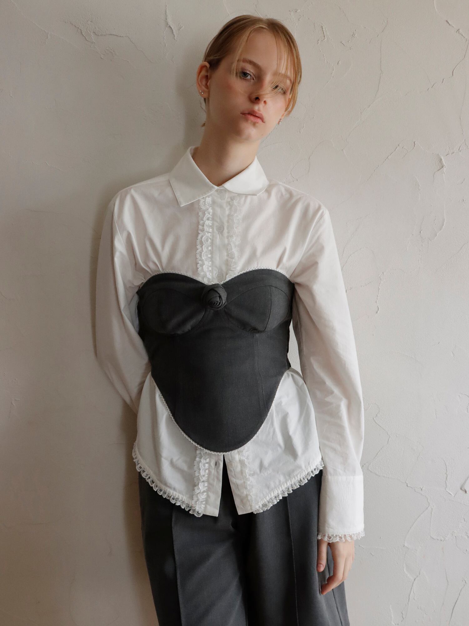 ROSE SWITCH BUSTIER -GRAY- | mieya mieya